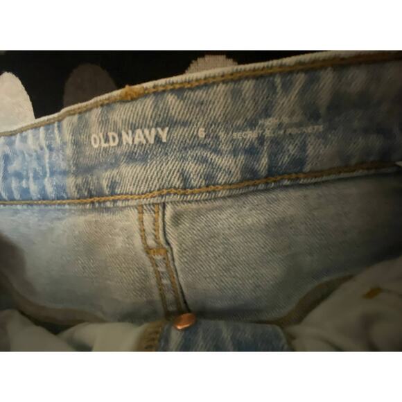 Old Navy High Rise Secret Slim Size 6 Light Blue Denim Jean Skirt Button Fly - Picture 8 of 9